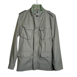 BANANA REPUBLIC Utility Field Jacket Water Repellent Nylon Blend Green M's Small